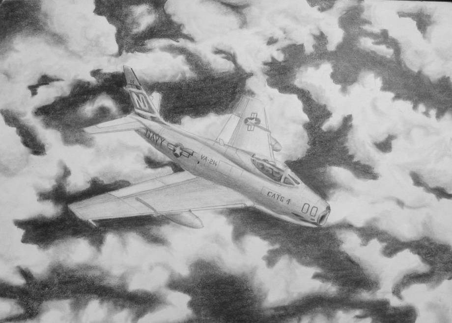 Piirros FJ-4 koneesta